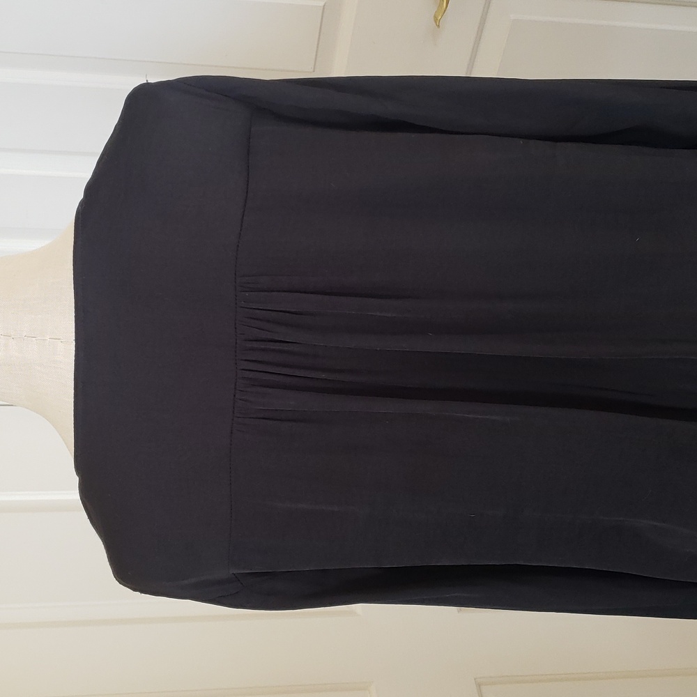 ANTHROPOLOGIE Maison d'Amelie Silky Black V-Neck Long Sleeve Blouse Small - Picture 10 of 13